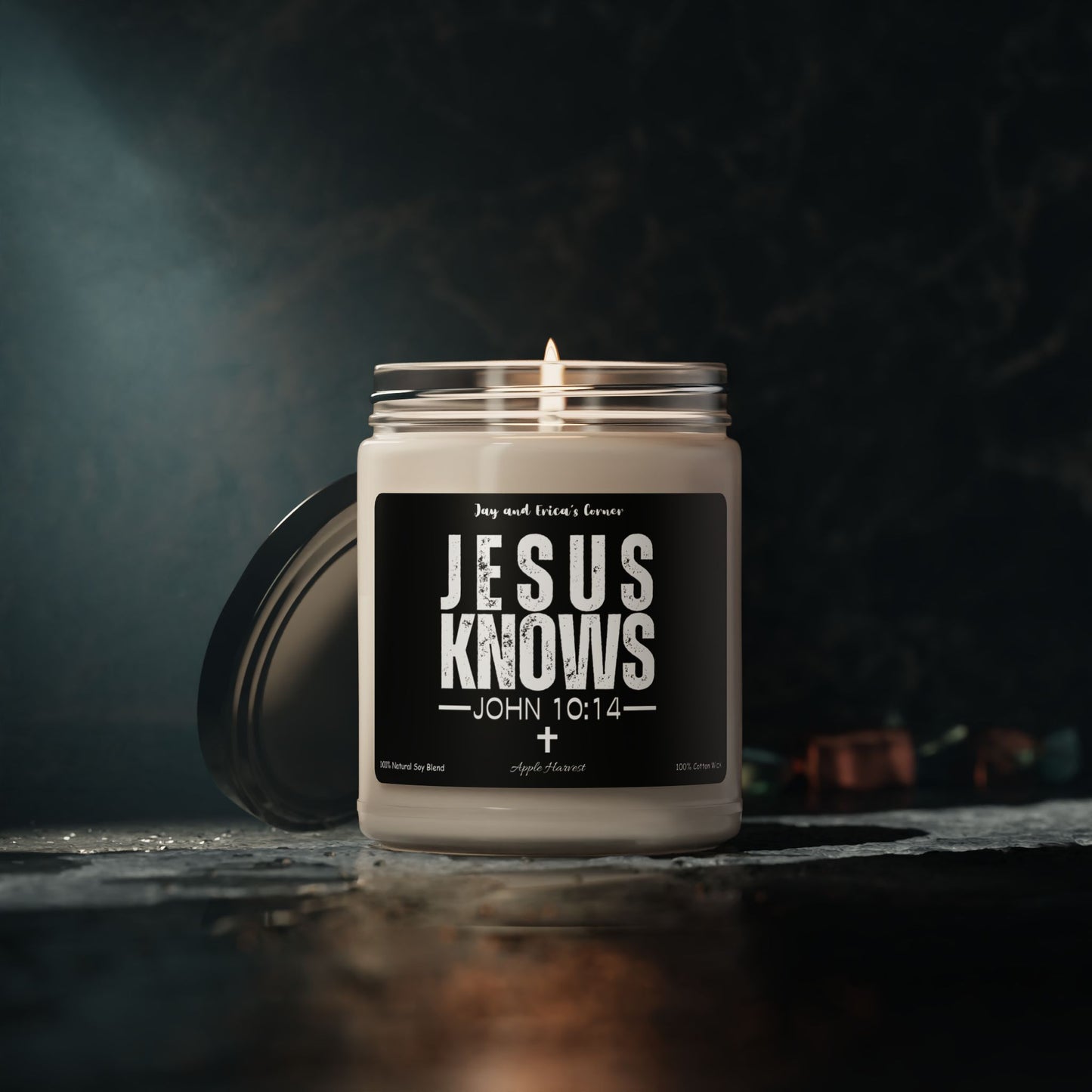 JESUS KNOWS John 10:14 Scented 9oz Soy Candle